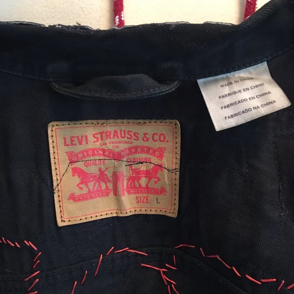 *RARE* Hand Stitched Levi's Patched Metal Vest - Picture 5 of 5